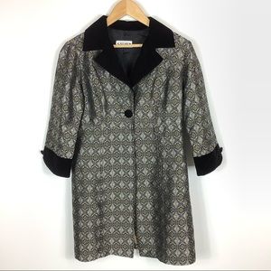 ENR Long Dress Coat Blazer Velvet & Brocade